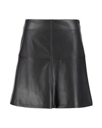 Jupe patineuse en cuir noire Wallis