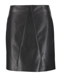 Jupe patineuse en cuir noire Wallis