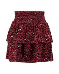 Jupe patineuse imprimée léopard bordeaux Vero Moda