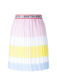 Jupe patineuse plissée multicolore Vivetta