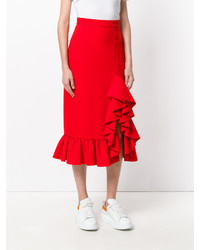 Jupe plissée rouge MSGM