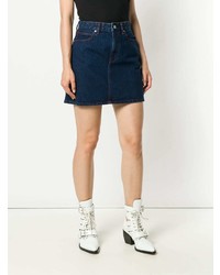 Jupe trapèze en denim bleu marine Calvin Klein Jeans