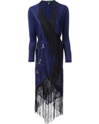 Kimono à fleurs bleu marine Jean Paul Gaultier