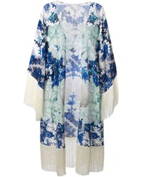 Kimono à fleurs bleu Athena