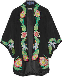 Kimono à fleurs noir Temperley London