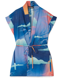 Kimono imprimé bleu Double Rainbouu