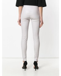 Leggings en cuir gris Manokhi