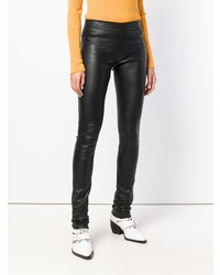 Leggings en cuir noirs Drome