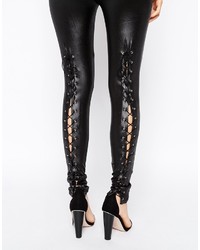 Leggings en cuir noirs