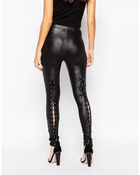 Leggings en cuir noirs