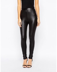 Leggings en cuir noirs