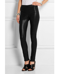 Leggings en cuir noirs Joseph