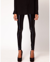 Leggings en cuir noirs Asos