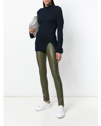 Leggings en cuir olive Drome