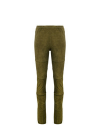 Leggings en daim olive