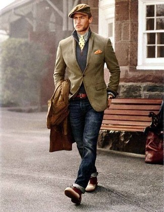 Un jean à porter avec un blazer beige quand il fait frais