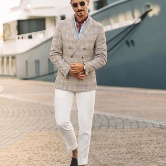 Comment porter une veste à carreaux beige au printemps