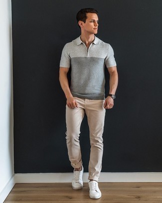 Comment porter un jean beige en été