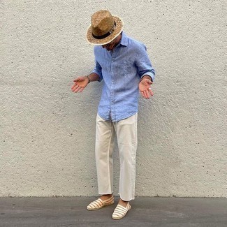 Comment porter un jean beige en été