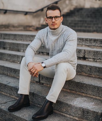 Comment porter un pull en tricot beige