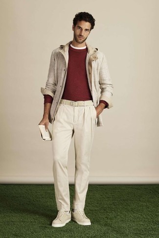 Comment porter une ceinture en cuir beige à 30 ans