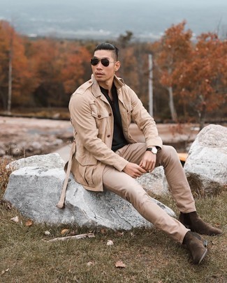 Comment porter un veste militaire beige
