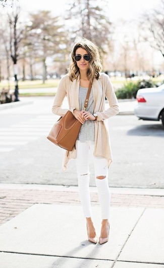 Comment porter un gilet beige