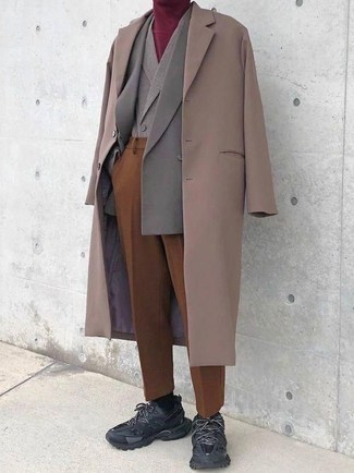 Comment porter un pardessus beige en hiver