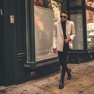 Comment porter une veste imprimée beige