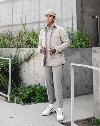 Comment porter une veste matelassée beige pour un style decontractés au printemps