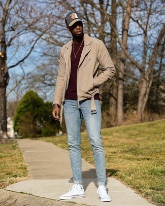 Comment porter une veste en daim beige