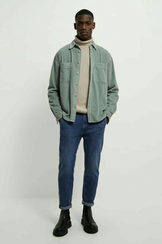 Comment porter un pull à col roulé en laine beige