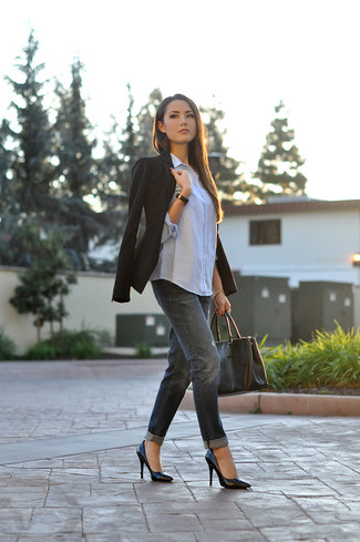 Comment porter un jean boyfriend noir