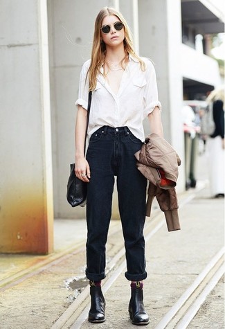 Comment porter un jean boyfriend noir