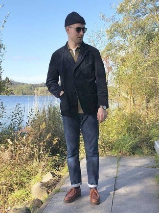 Comment porter une veste en velours côtelé noire