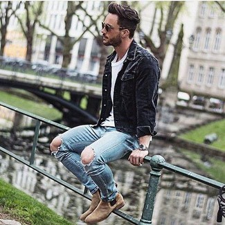Comment porter une veste en jean noire