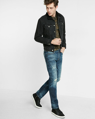 Comment porter une veste en jean noire