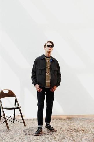 Comment porter une veste harrington noire