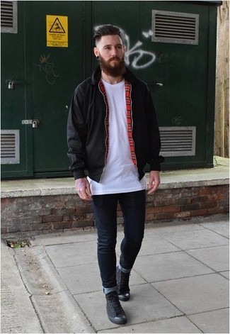 Comment porter une veste harrington noire