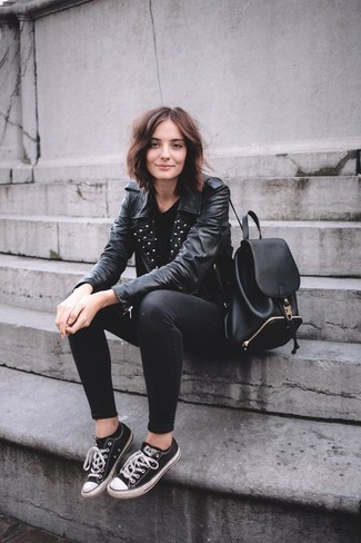 Comment porter un sac à dos en cuir noir