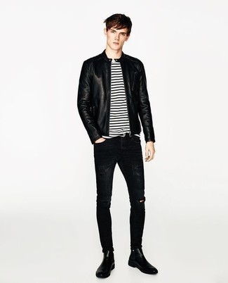 Comment porter une veste en cuir noire
