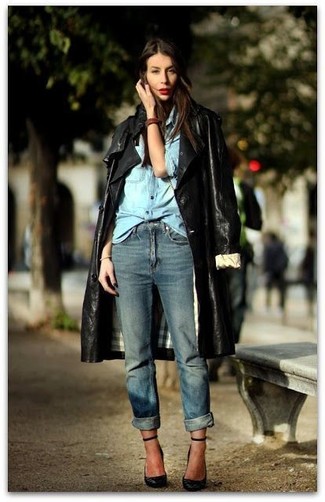 Comment porter un trench en cuir noir