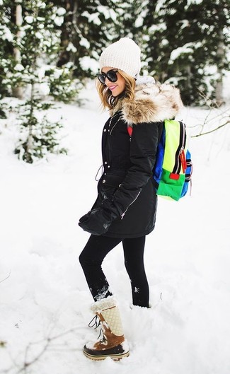 Comment porter des leggings noirs en hiver à 30 ans