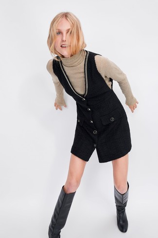 Comment porter une robe chasuble noire