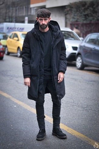 Un jean à porter avec une parka noire à 30 ans
