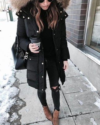 Comment porter une parka noire