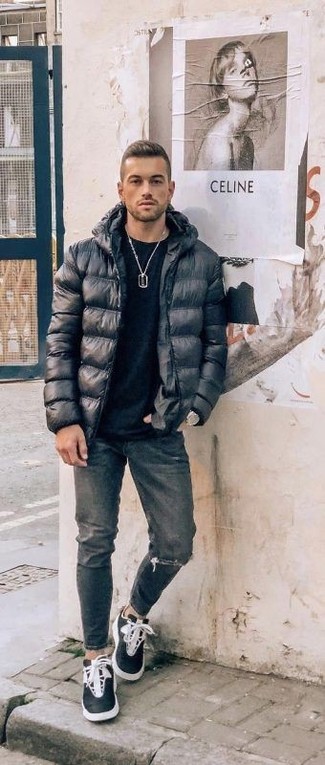 Comment porter une doudoune noire