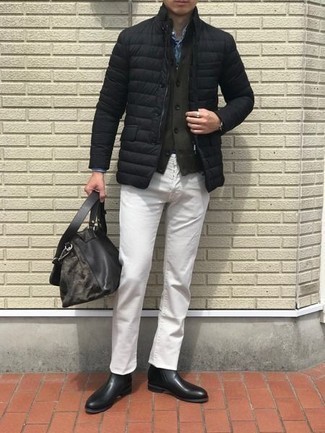 Comment porter un blazer matelassé noir