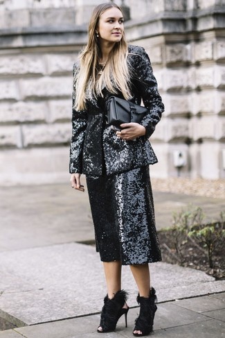 Comment porter un blazer pailleté noir