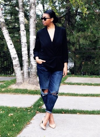 Comment porter un blazer en soie noir